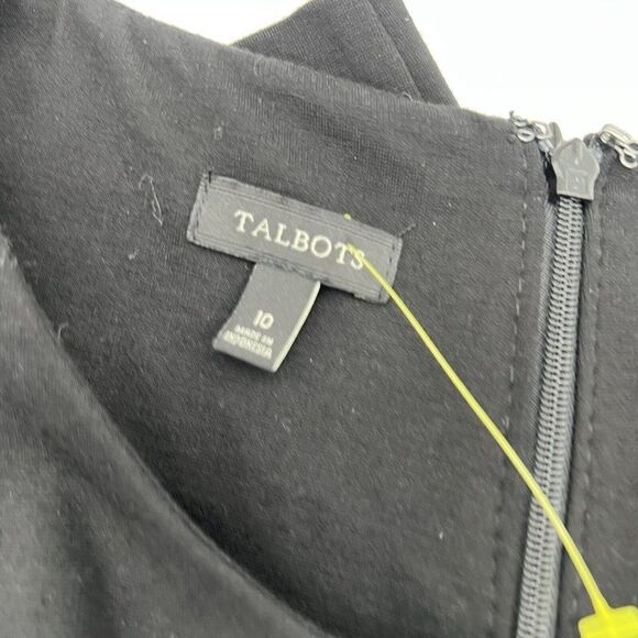 Talbots Women’s Black Sleeveless A-Line Sheath Dress Sz 10 MIDI - Picture 3 of 7